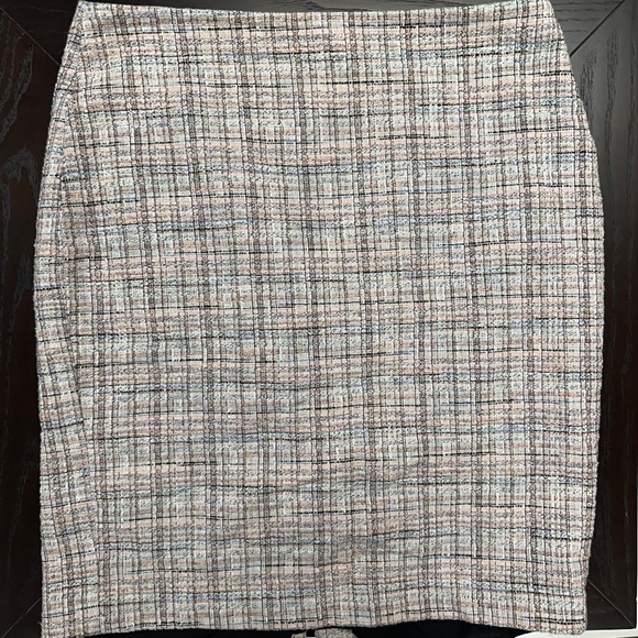 *BANANA REPUBLIC* Pink x Blue Tweed Fashion Pencil Skirt Size 10 - Picture 3 of 11